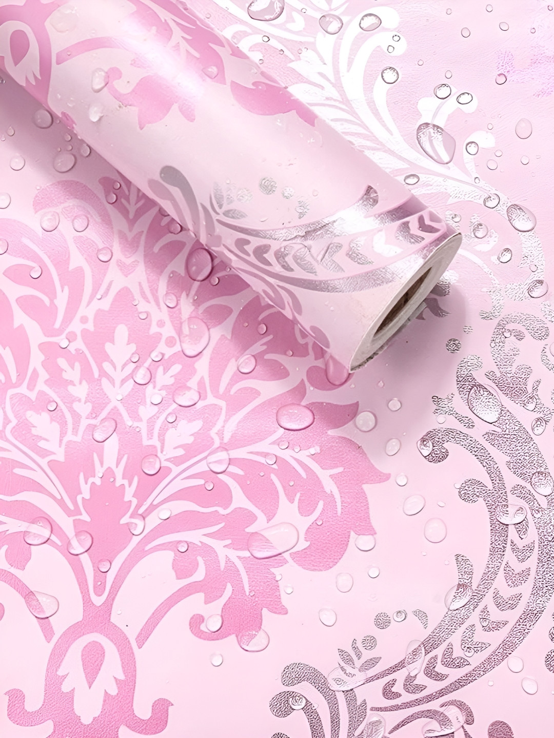 Aura Pink & Grey 3D Printed Self Adhesive Wall Sticker
