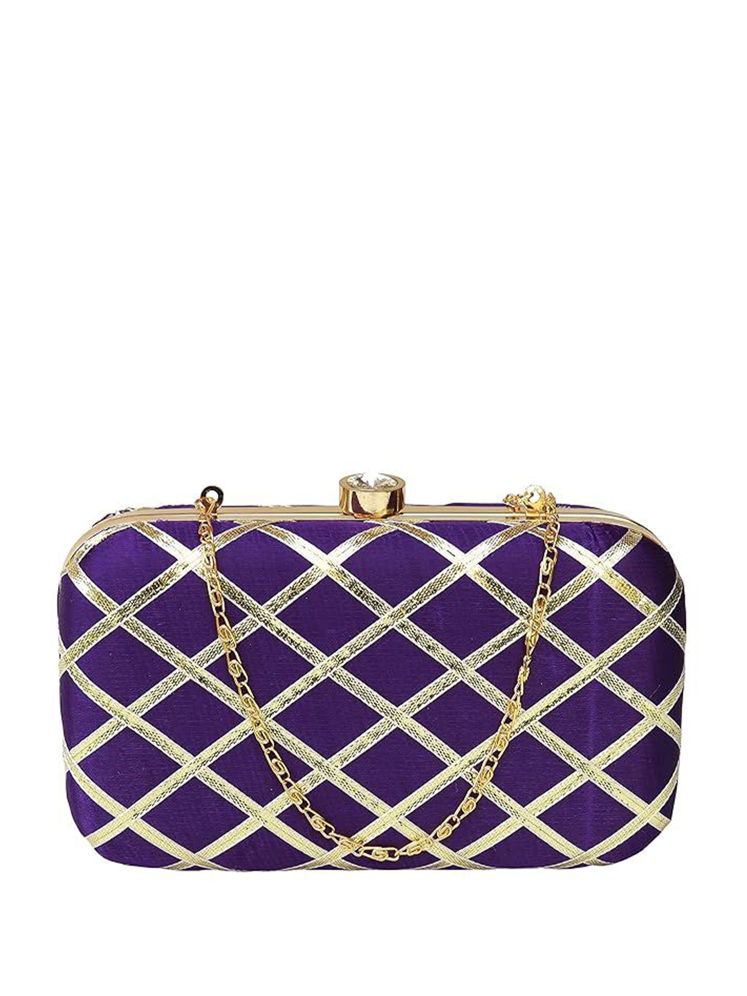 FRINGES Embellished Gotta Patti Box Clutch