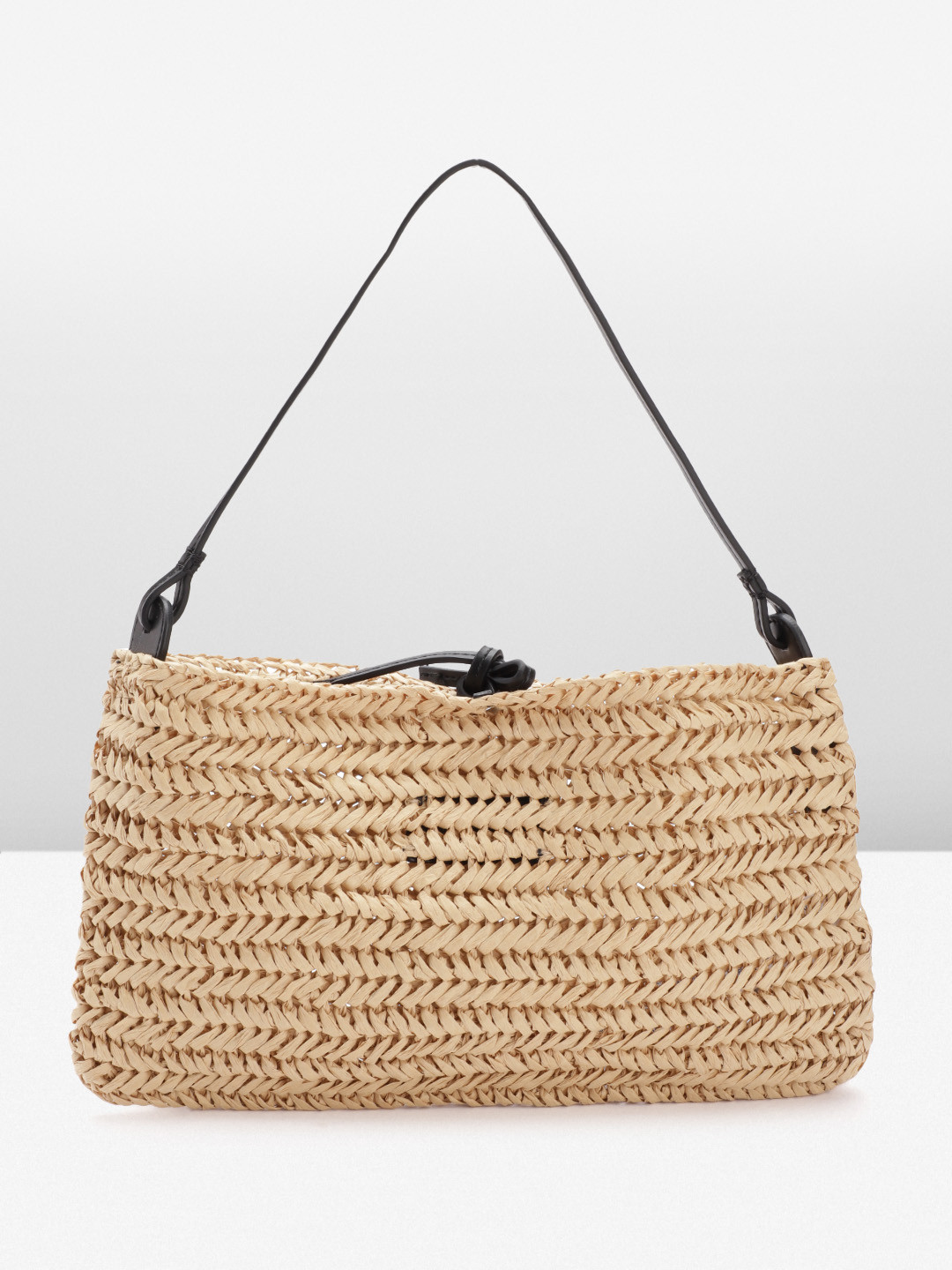 MANGO Basket Weave Texture Shoulder Bag