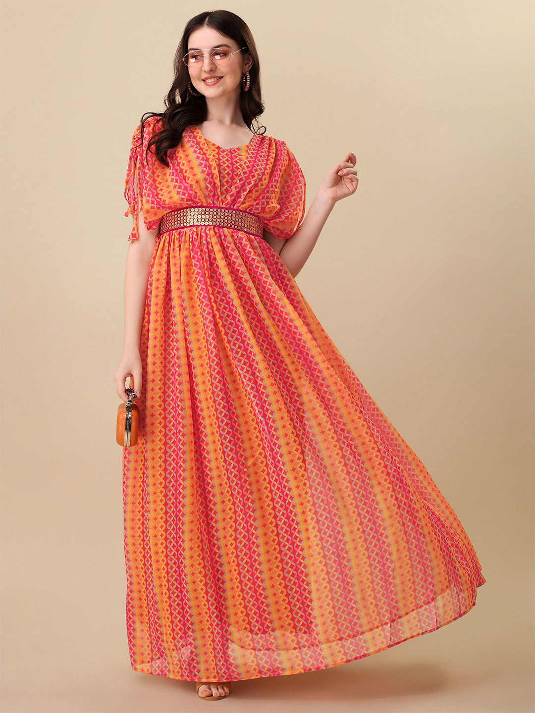 UFB Printed Georgette Maxi Dress