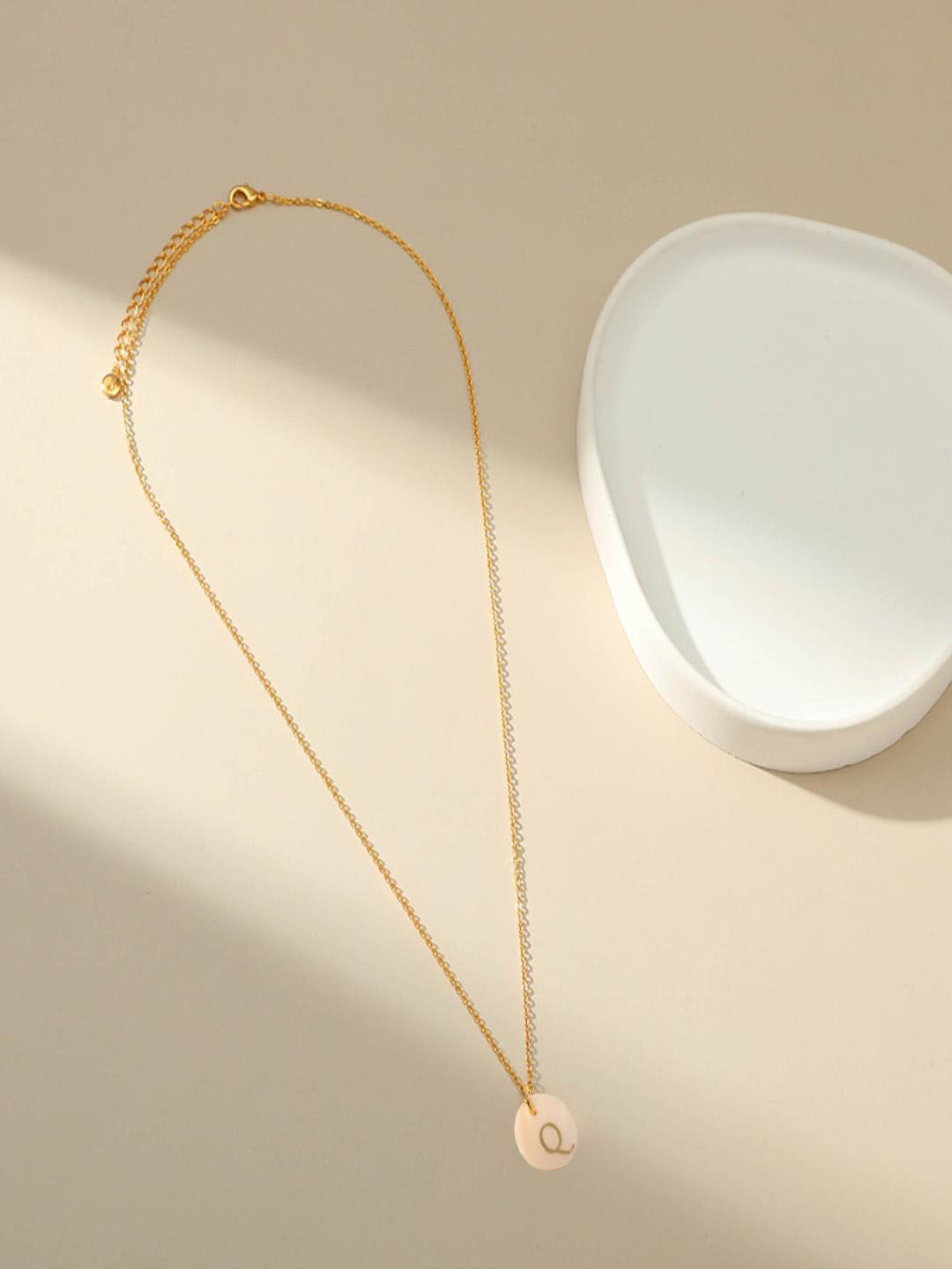 AQUASTREET 18K Gold-Plated Waterproof Antitarnish Letter Q Initial Pendant Necklace