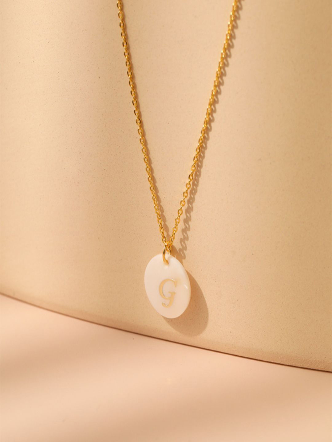 AQUASTREET 18K Gold-Plated Waterproof Antitarnish Letter G Initial Pendant Necklace