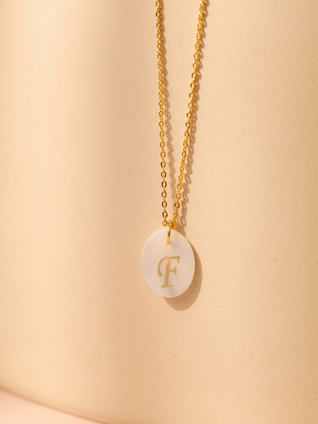 AQUASTREET 18K Gold-Plated Waterproof Antitarnish Letter F Initial Pendant Necklace