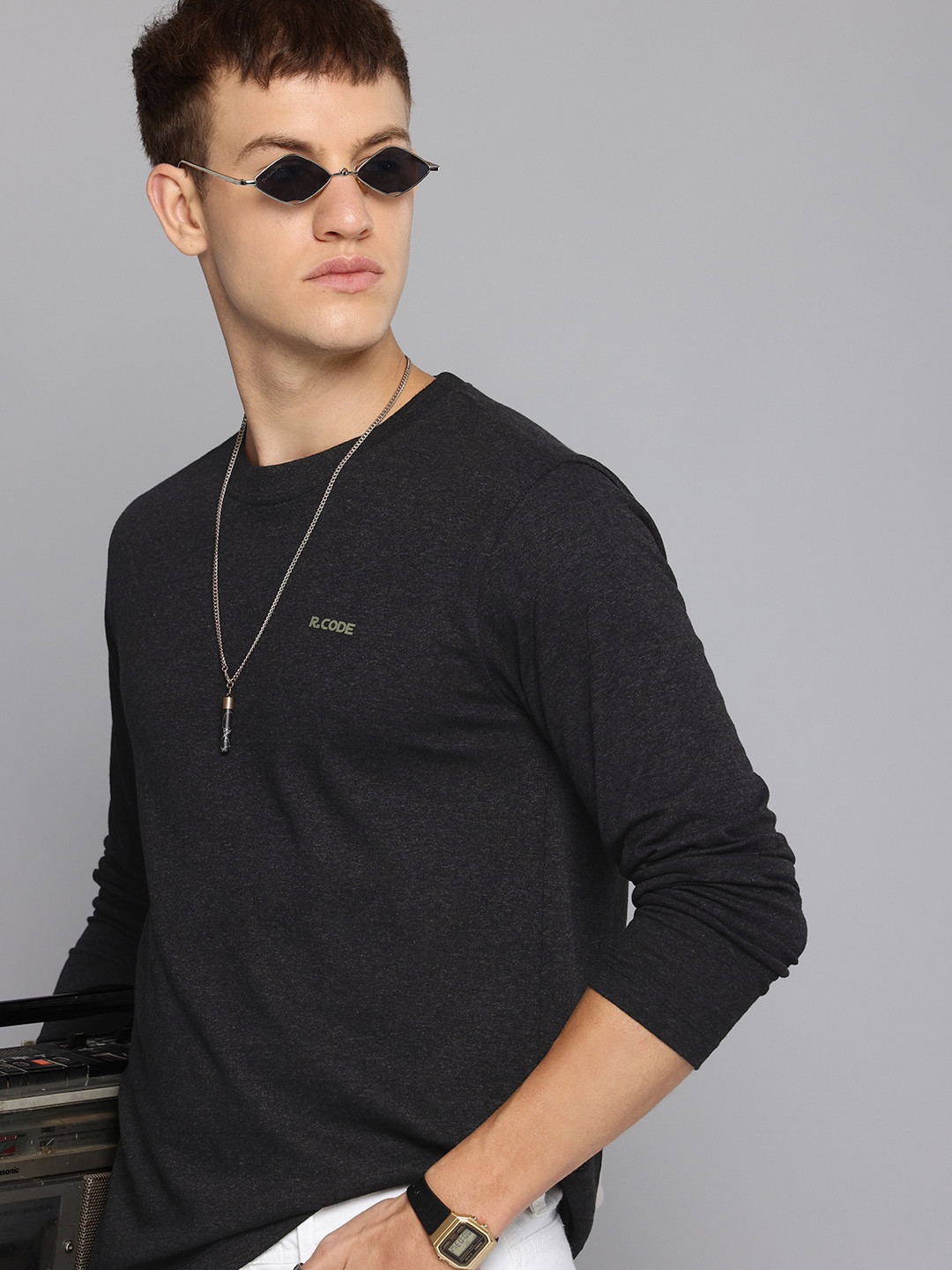 R.Code by The Roadster Life Co. Brand Logo T-shirt