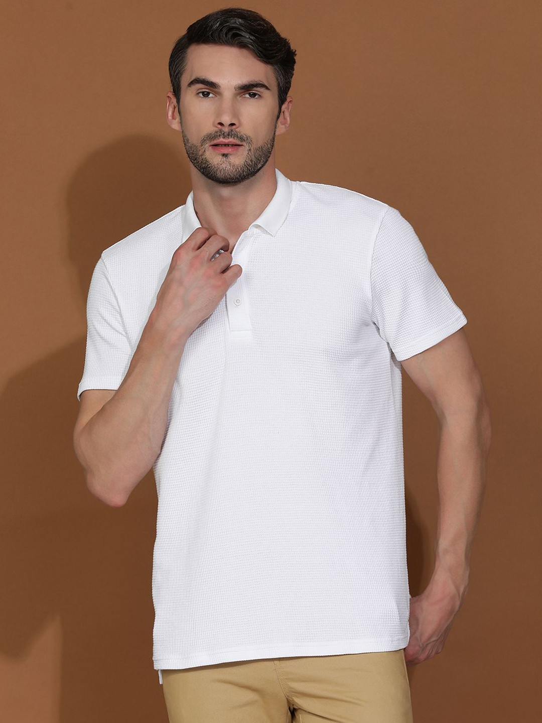 HOMEGROWN Men Polo Collar Pockets T-shirt