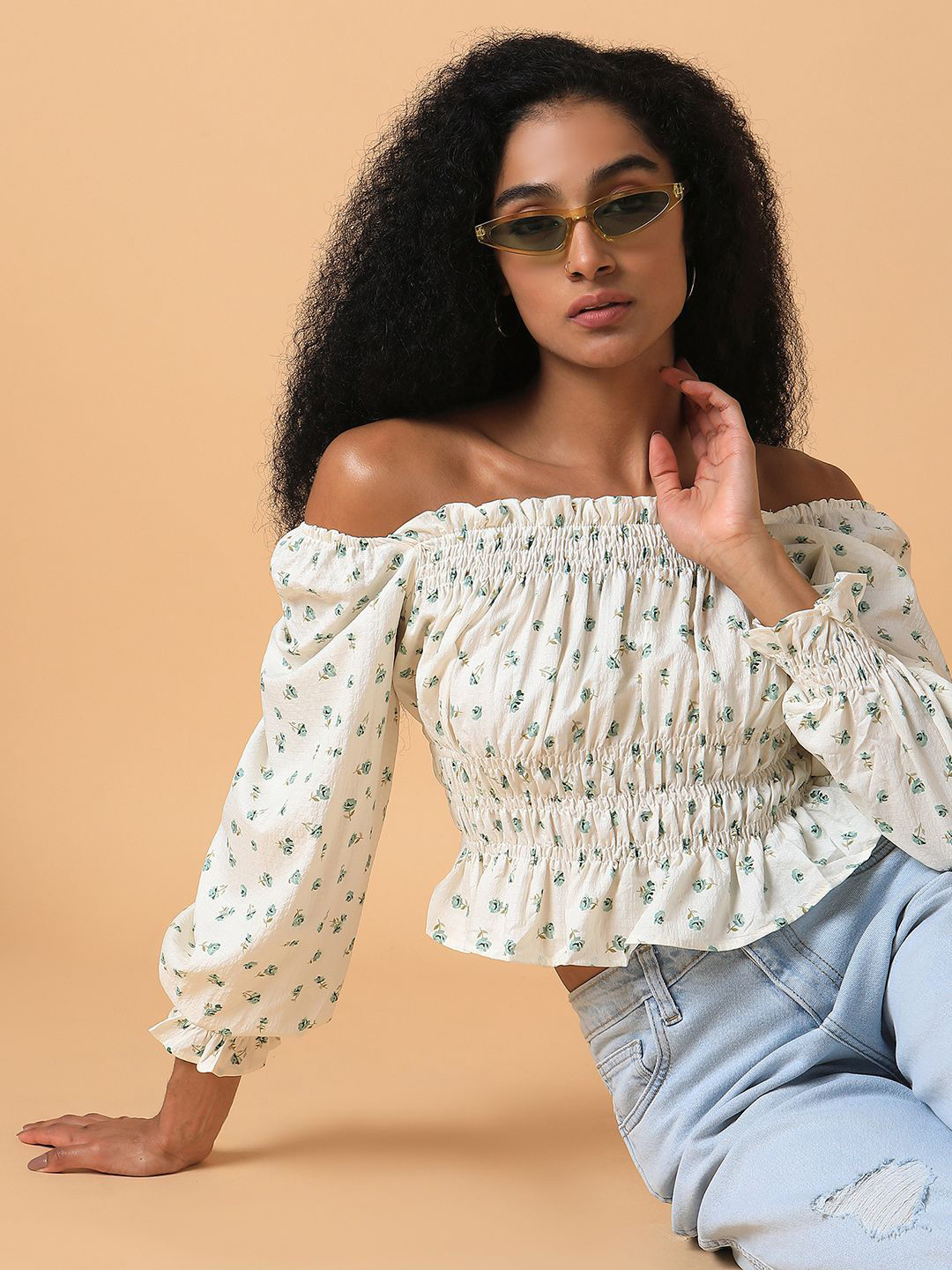 SHOWOFF Women Off-Shoulder Synthetic Crepe Top