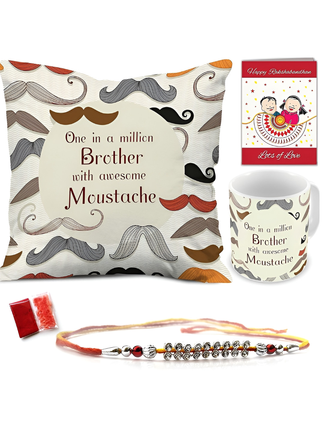 Indigifts Coffee Mug & Cushion Cover With Greeting Card 325 ml