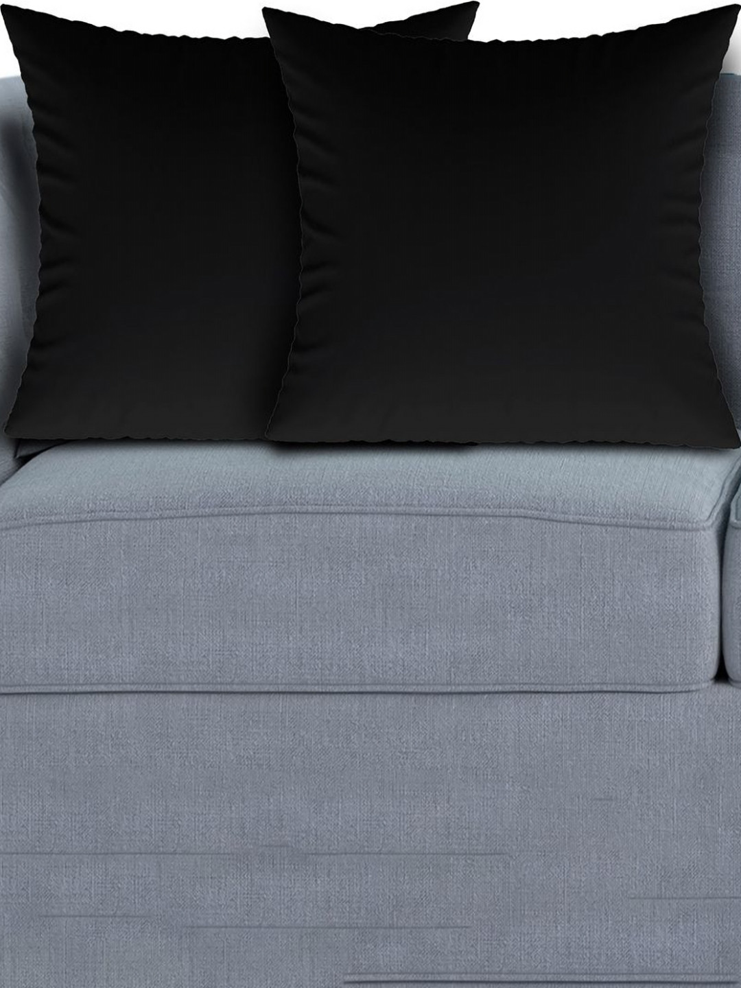 Kuber Industries Black 2 Pieces Square Breathable Pre-Filled Cotton Cushions