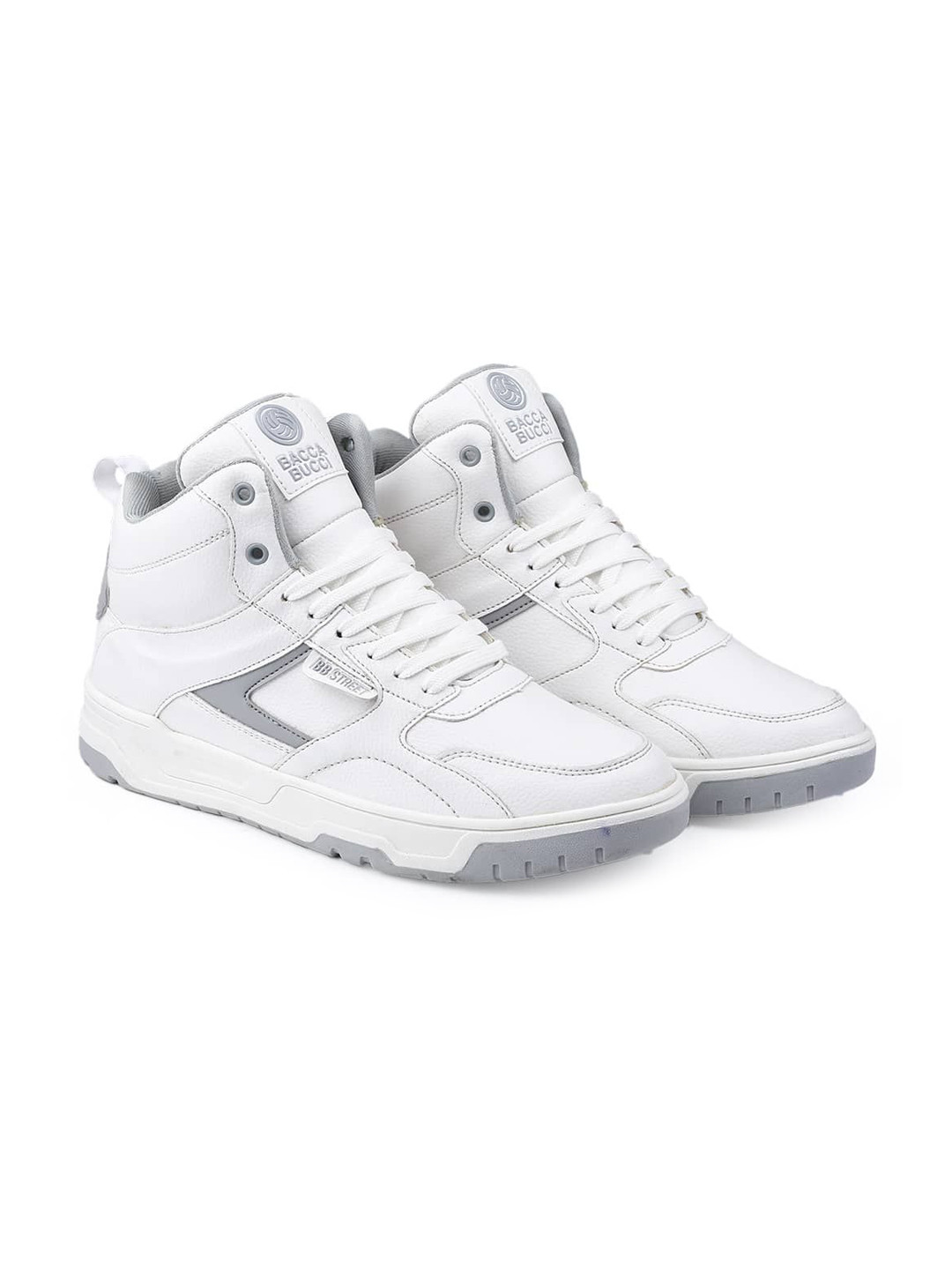 bacca bucci MenWhite PU Mid-Top Sneakers