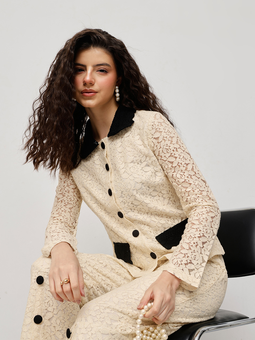 HOUSE OF S Self Designed Shirt With Trouser