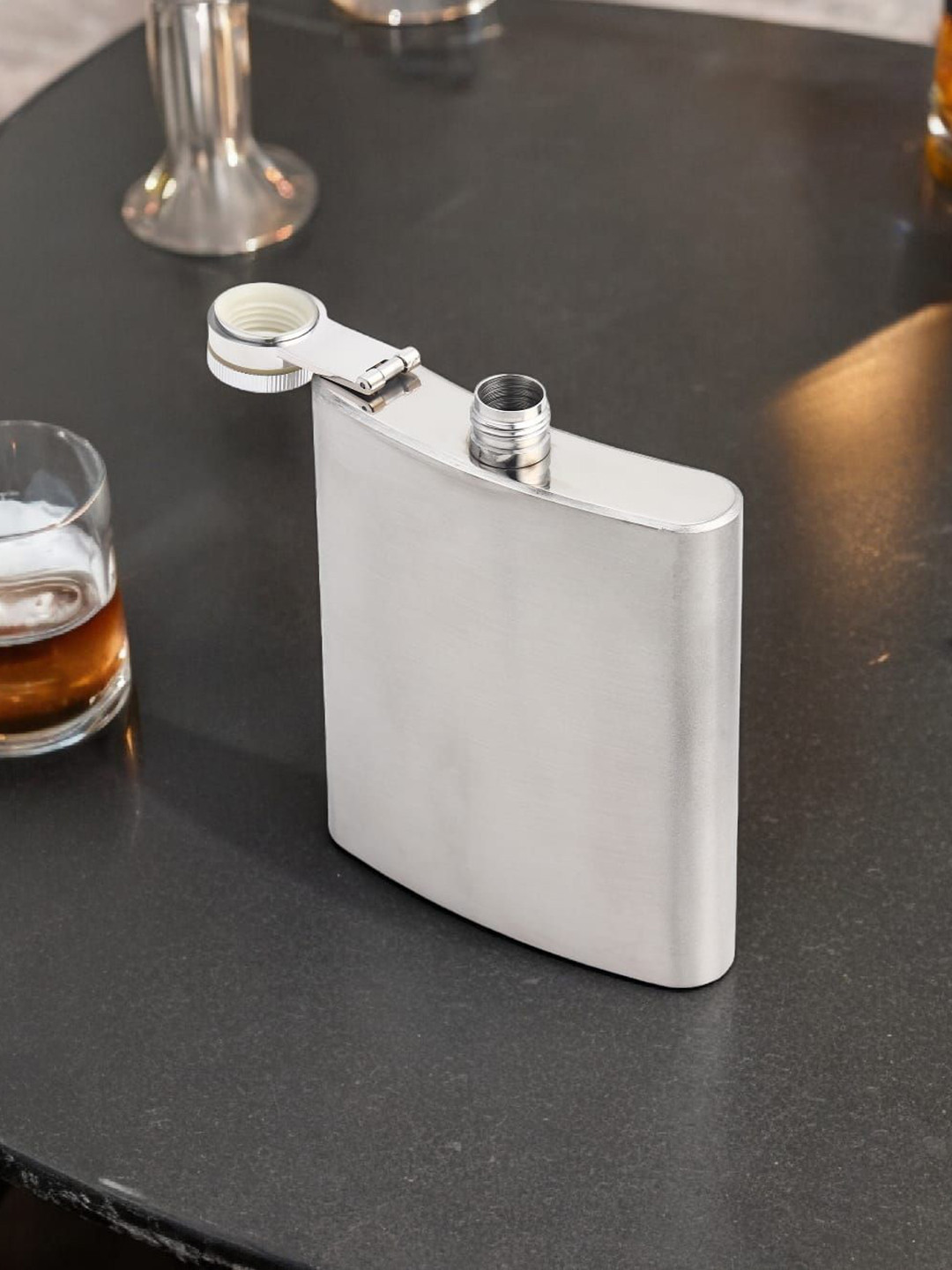 FNS Silver Toned Stainless Steel Hip Flask