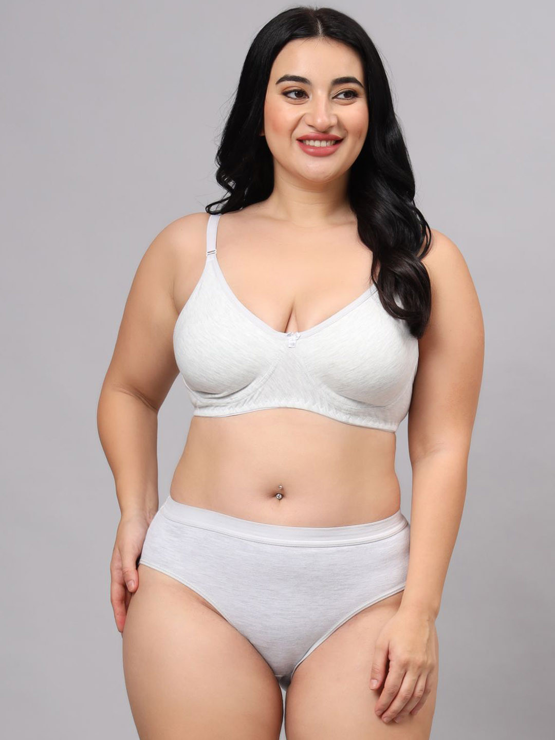Boleem Women Solid High Rise Cotton Non Padded Lingerie Set 1 SetKhushiWhite-30B