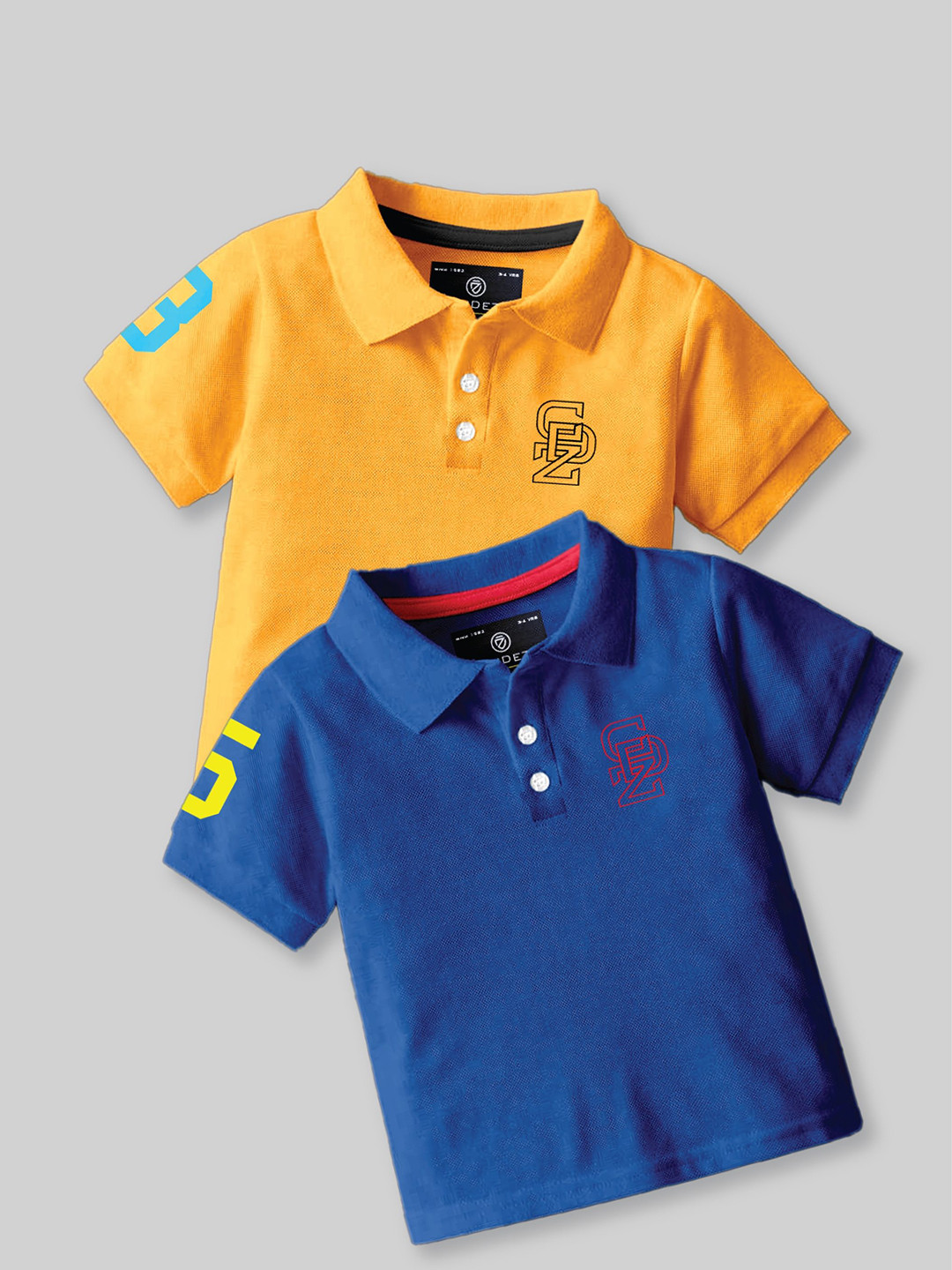 CODEZ Boys 2 Polo Collar Applique T-shirt