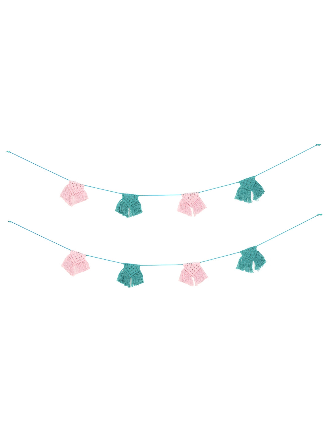 HANDICRAFT PALACE Banner Colorfull Macrame Flag Fabric 2Pcs Tapestries & Macrame-4.7In