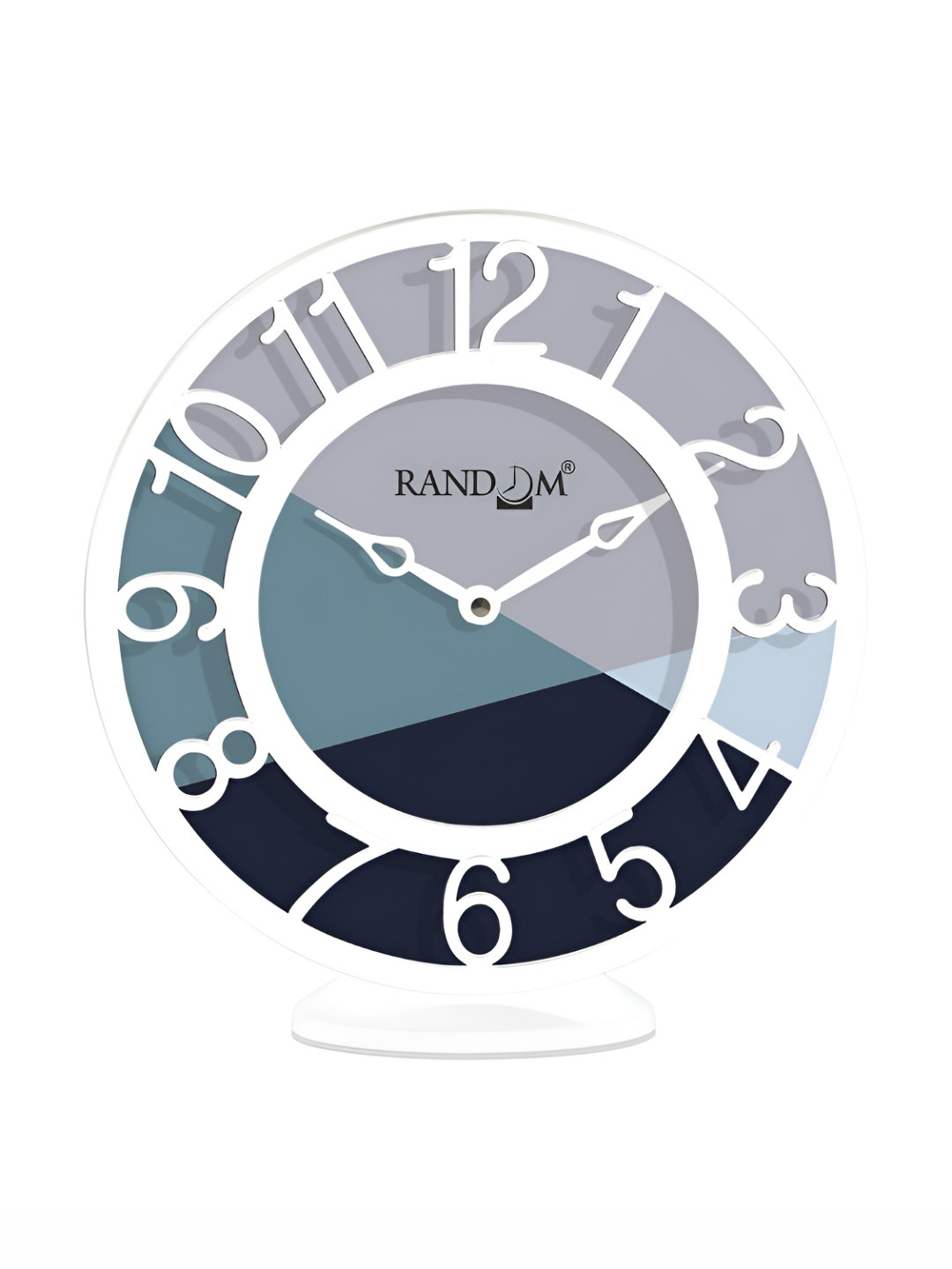 RANDOM Grey & Blue Printed Analogue Contemporary Table Clock