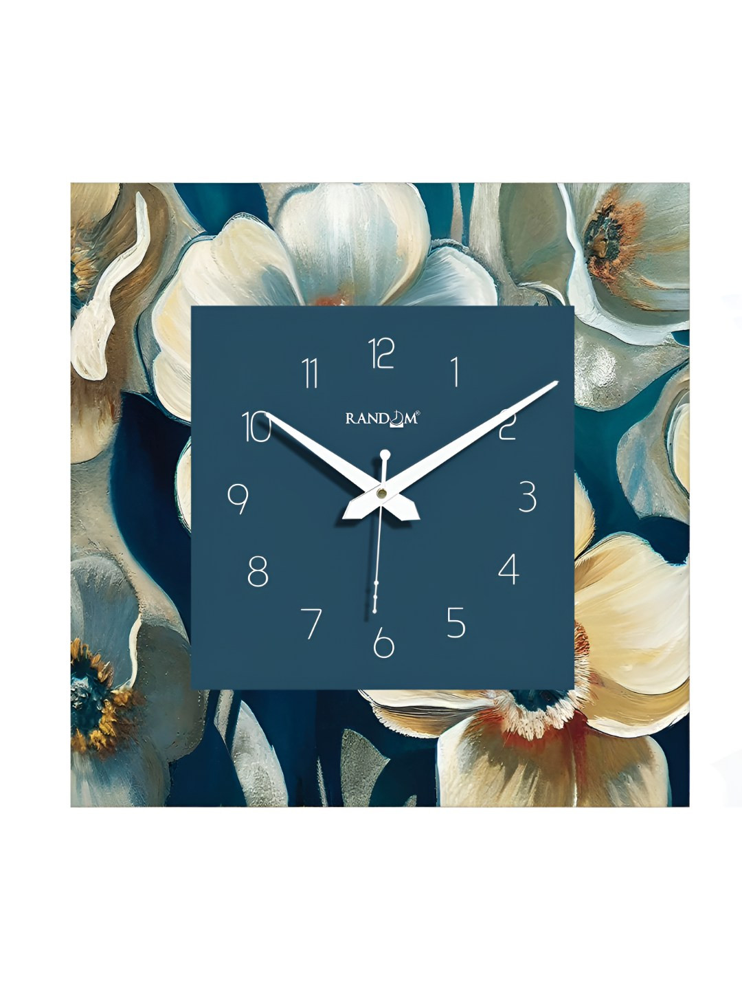 RANDOM Blue Plastic Large Display Rectangle Battery Analogue Wall Clock