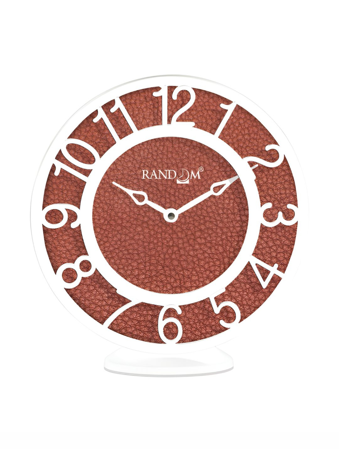 RANDOM Wall Cum Table Brown Plastic Large Display Round Battery Analogue Wall Clock-21cm