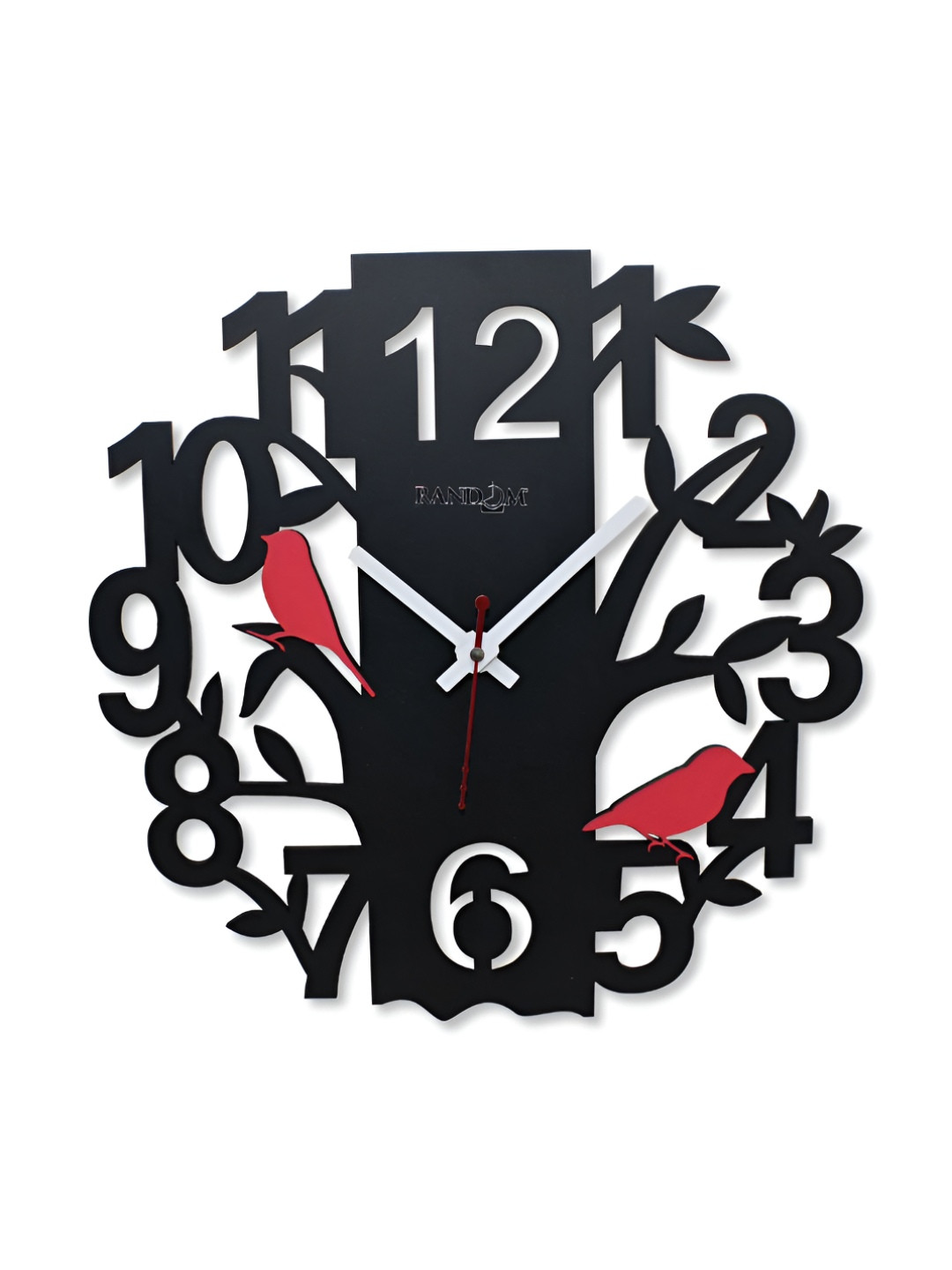 RANDOM Black & Red Printed Digital Contemporary Wall Clock