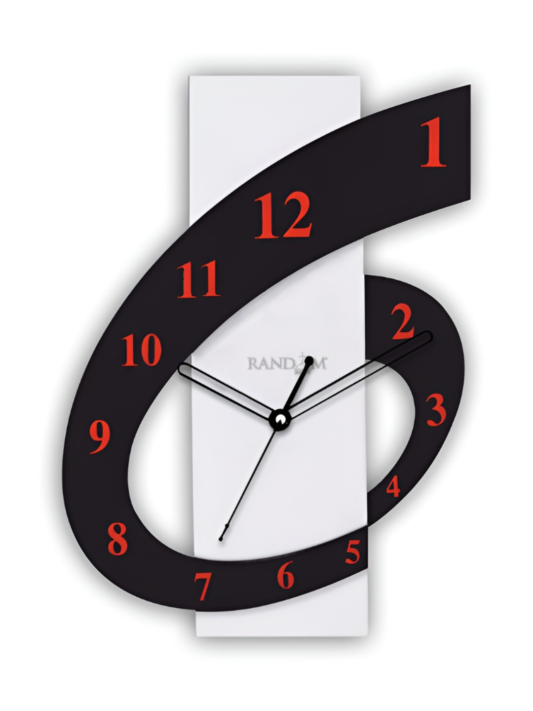 RANDOM Black Plastic Large Display Geometric Battery Analogue Wall Clock