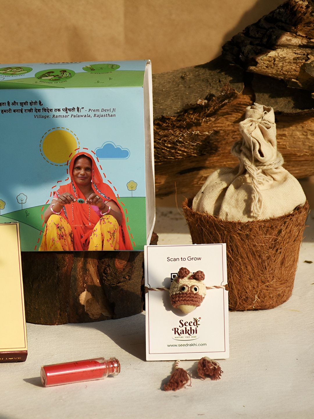 Indigifts Seed Plantable Rakhi For Brother With Planter