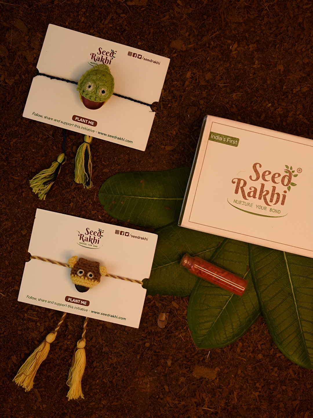 Indigifts Set Of 2 Rakhi With Manual Instruction & Roli