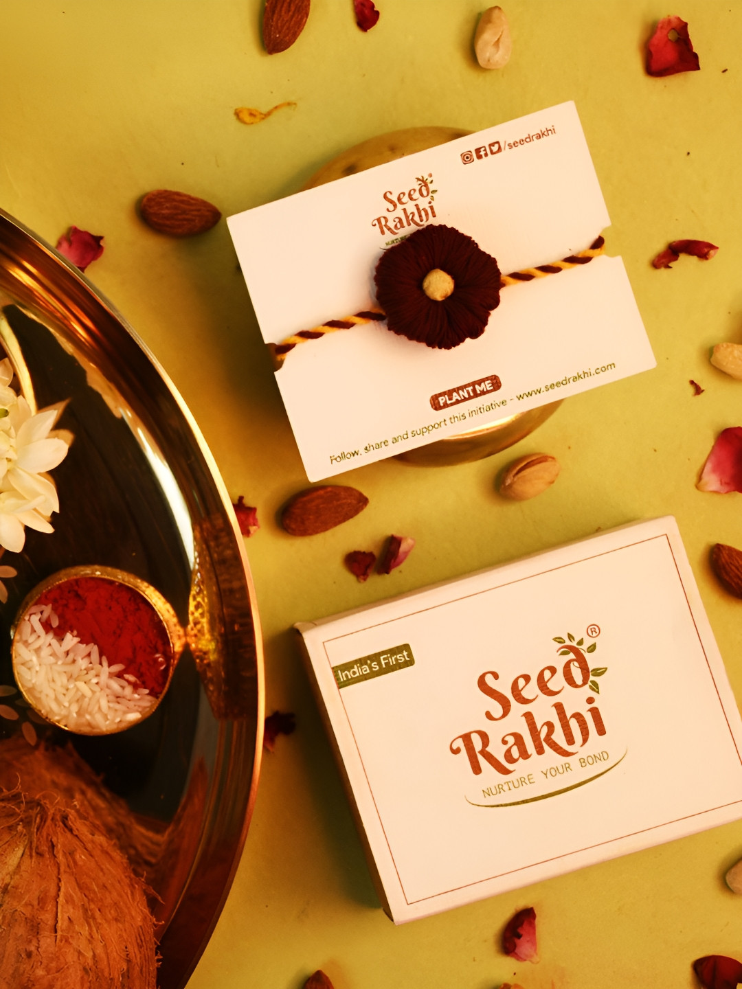 Indigifts Plantable Rakhi & Instruction Manual With Roli
