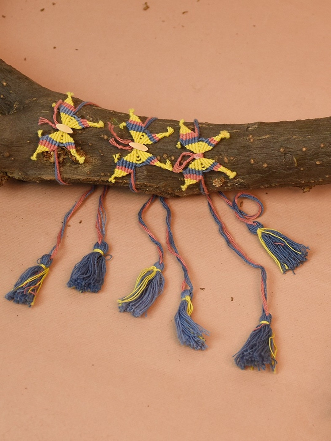 Indigifts Set Of 3 Cotton Plantable Rakhis