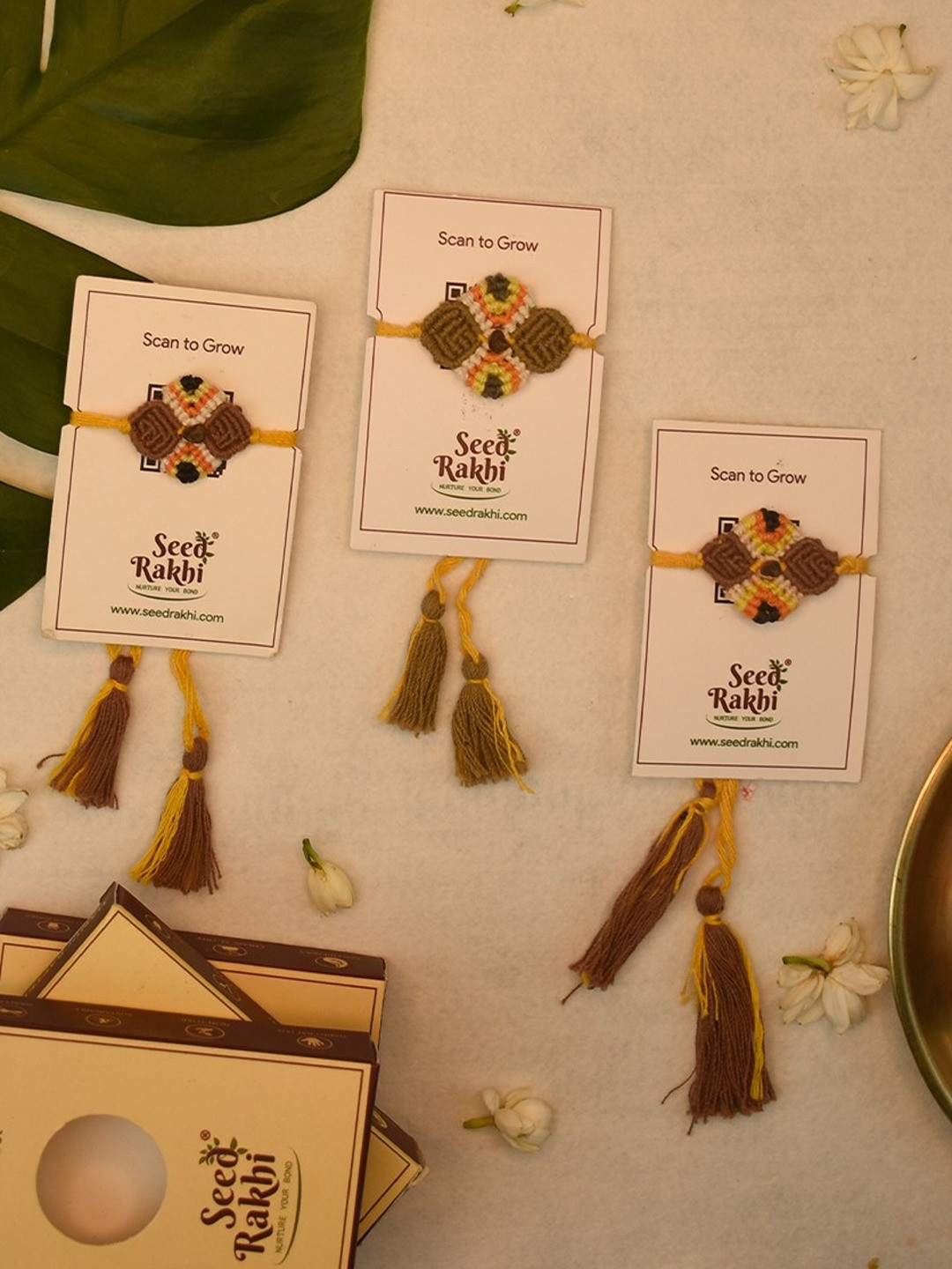 Indigifts Set Of 3 Seed Plantable Rakhi