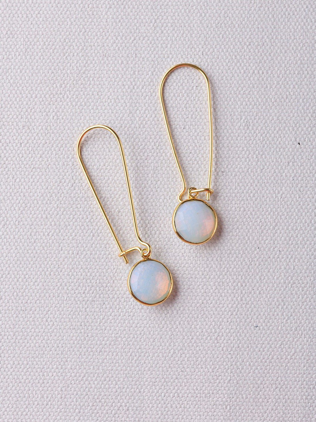 TOTAPARI Gold Plated Opal Drop Earrings