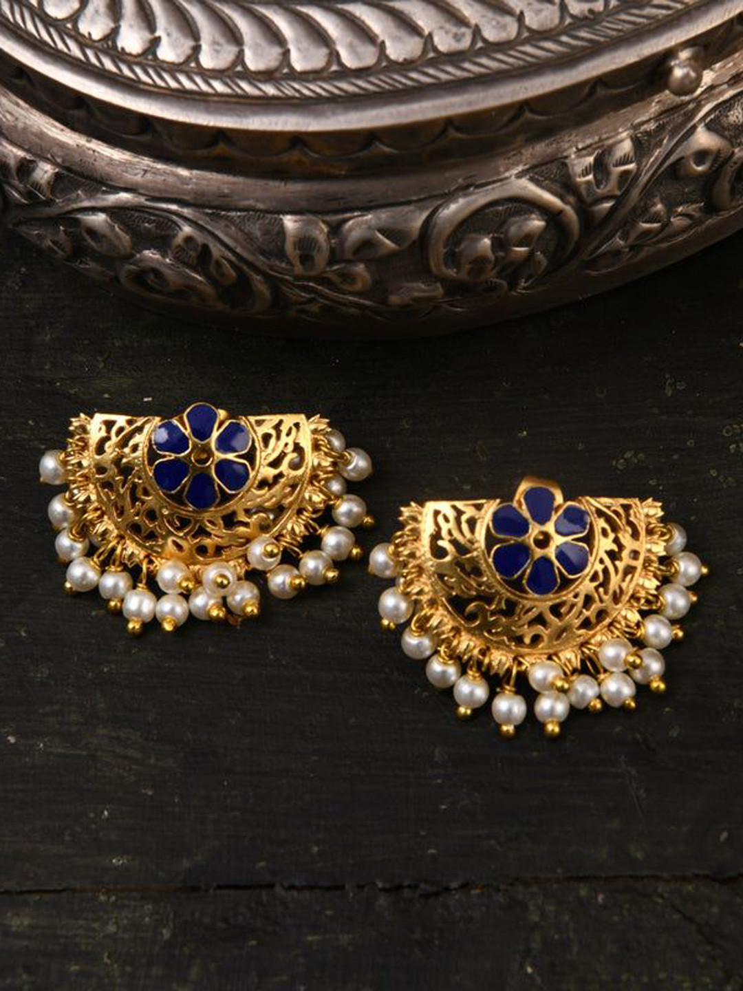 Totapari Gold-Plated Meena Stud Earrings