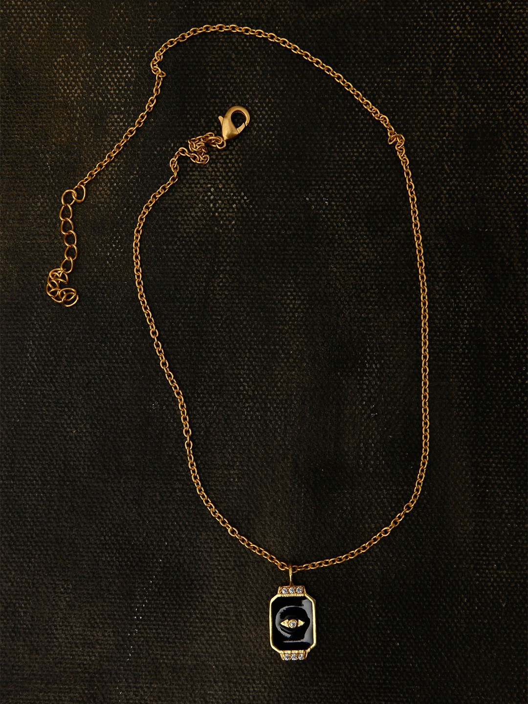 Totapari Gold-Plated Evil Eye Meena Pendant with Chain