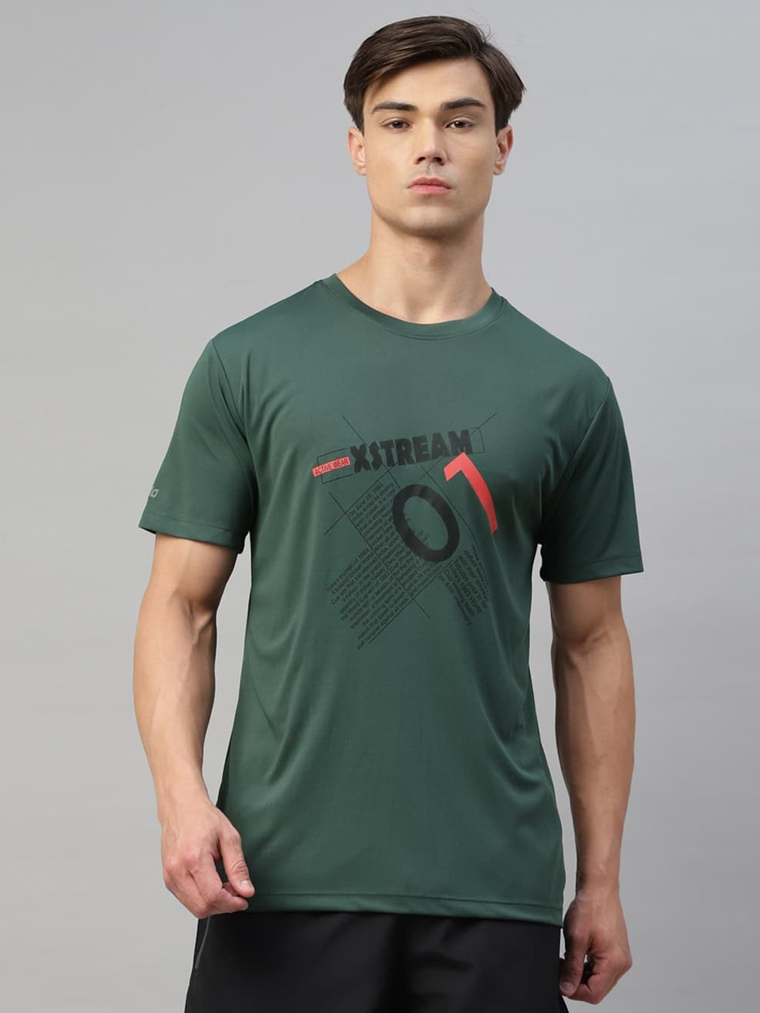 DIDA Men Premium Athletic Quick Dry Activewear Multi Sports Round Neck Printed T shirt