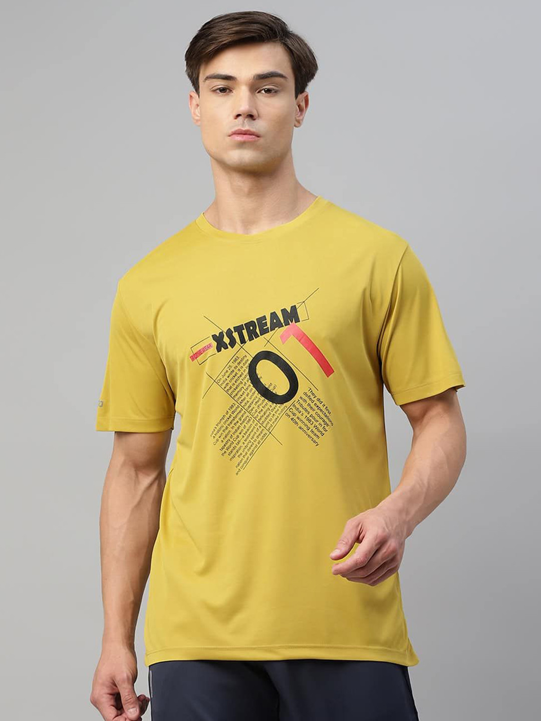 DIDA Men Quick Dry Regular fit Activewear Multi Sports Round Neck Printed T shirt