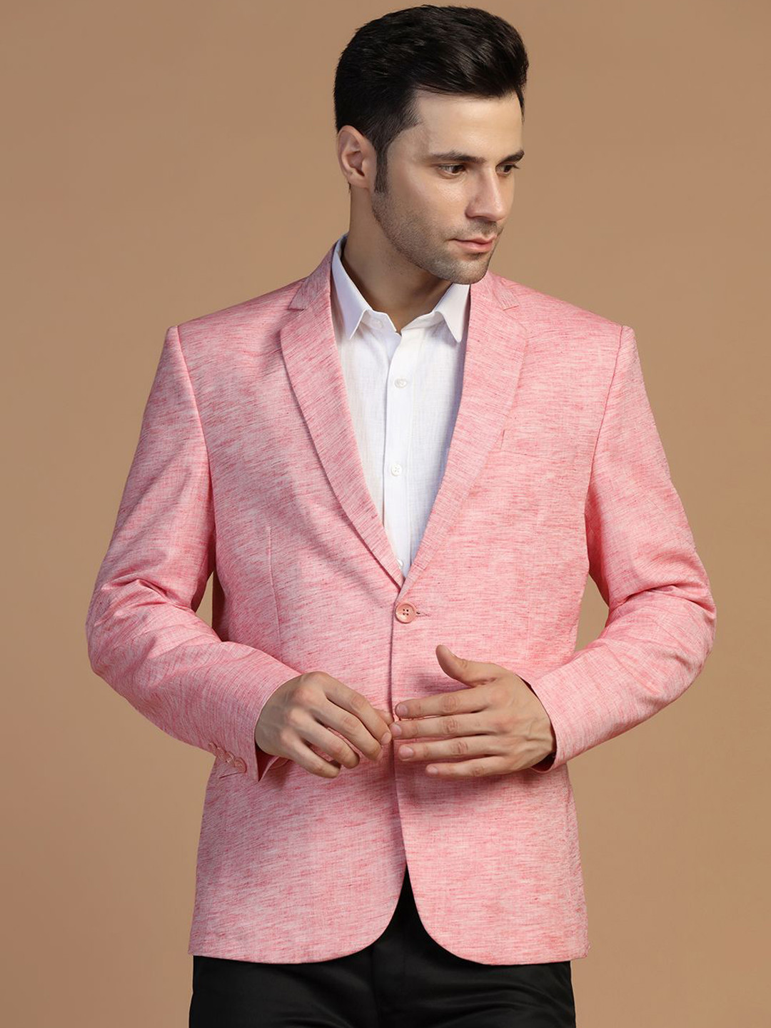 TAHVO Slim-Fit Notched Lapel Single Breasted Double Vented Blazer