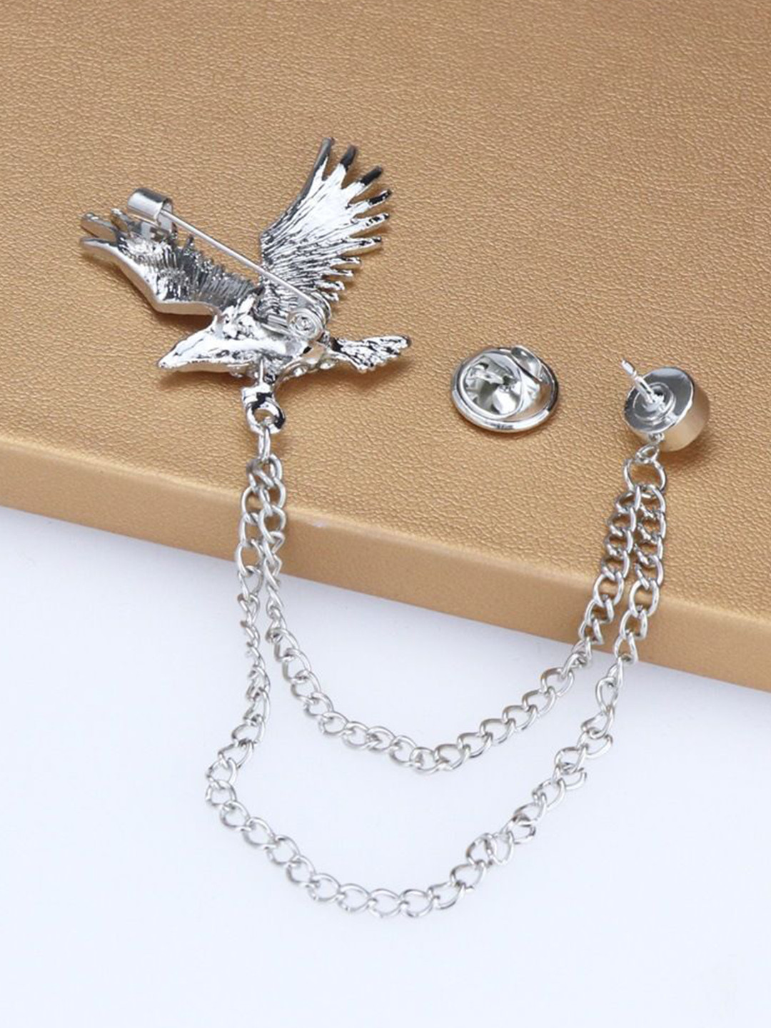 SYGA Men Suit Shirt Stud Lapel Pin Chain Tassel Brooch