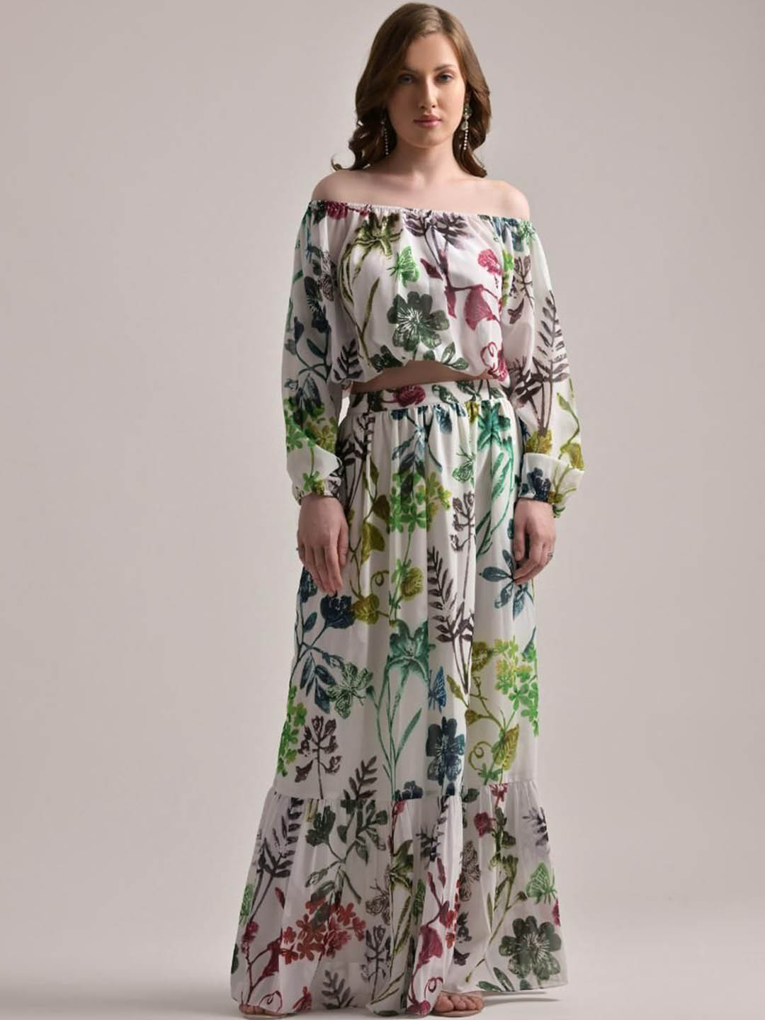 The Samoa Tropical Printed Flared Skirt