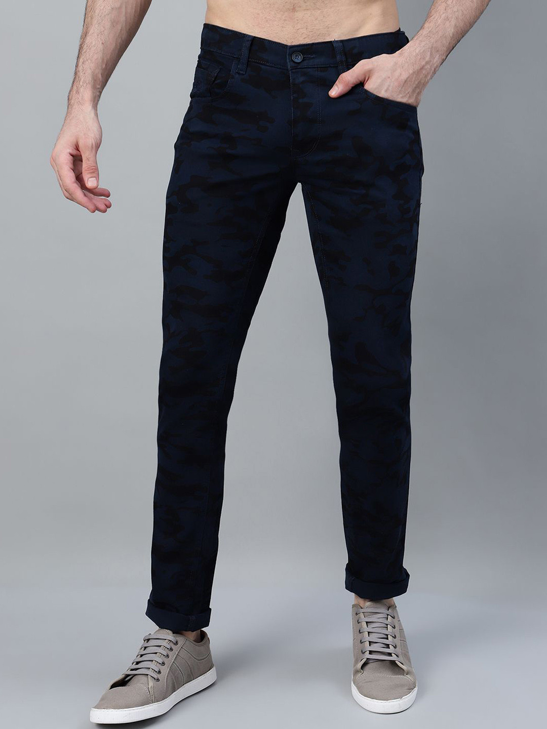 Cantabil Men Camouflage Printed Comfort Chinos Trousers