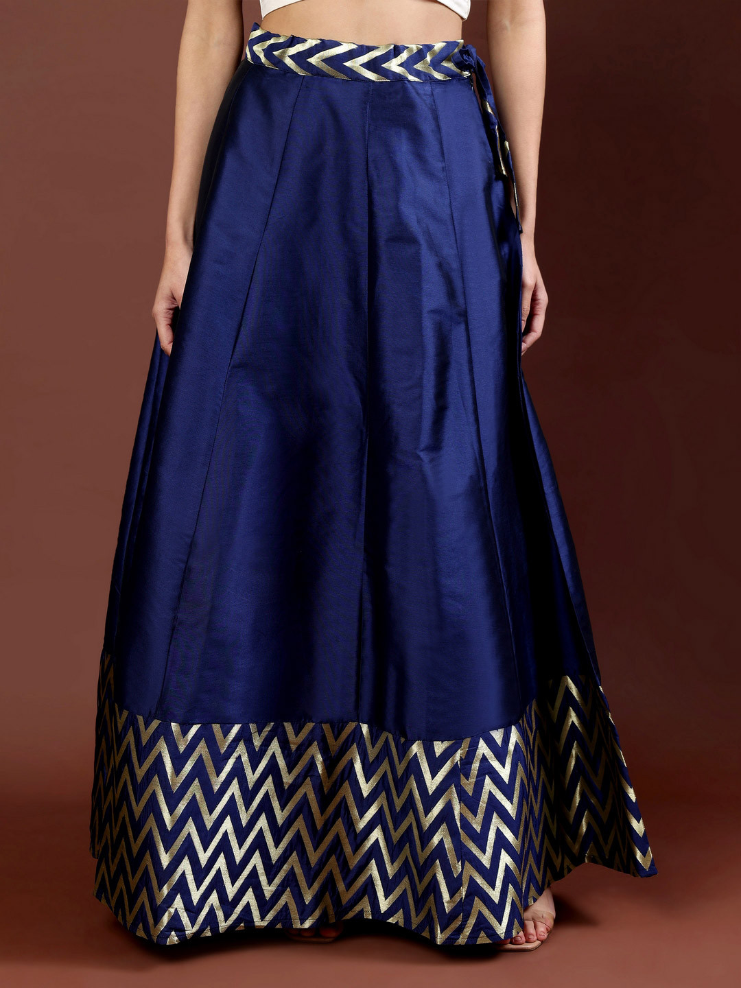 Frolic Rolic Jacquard Zig Zag Silk Skirt