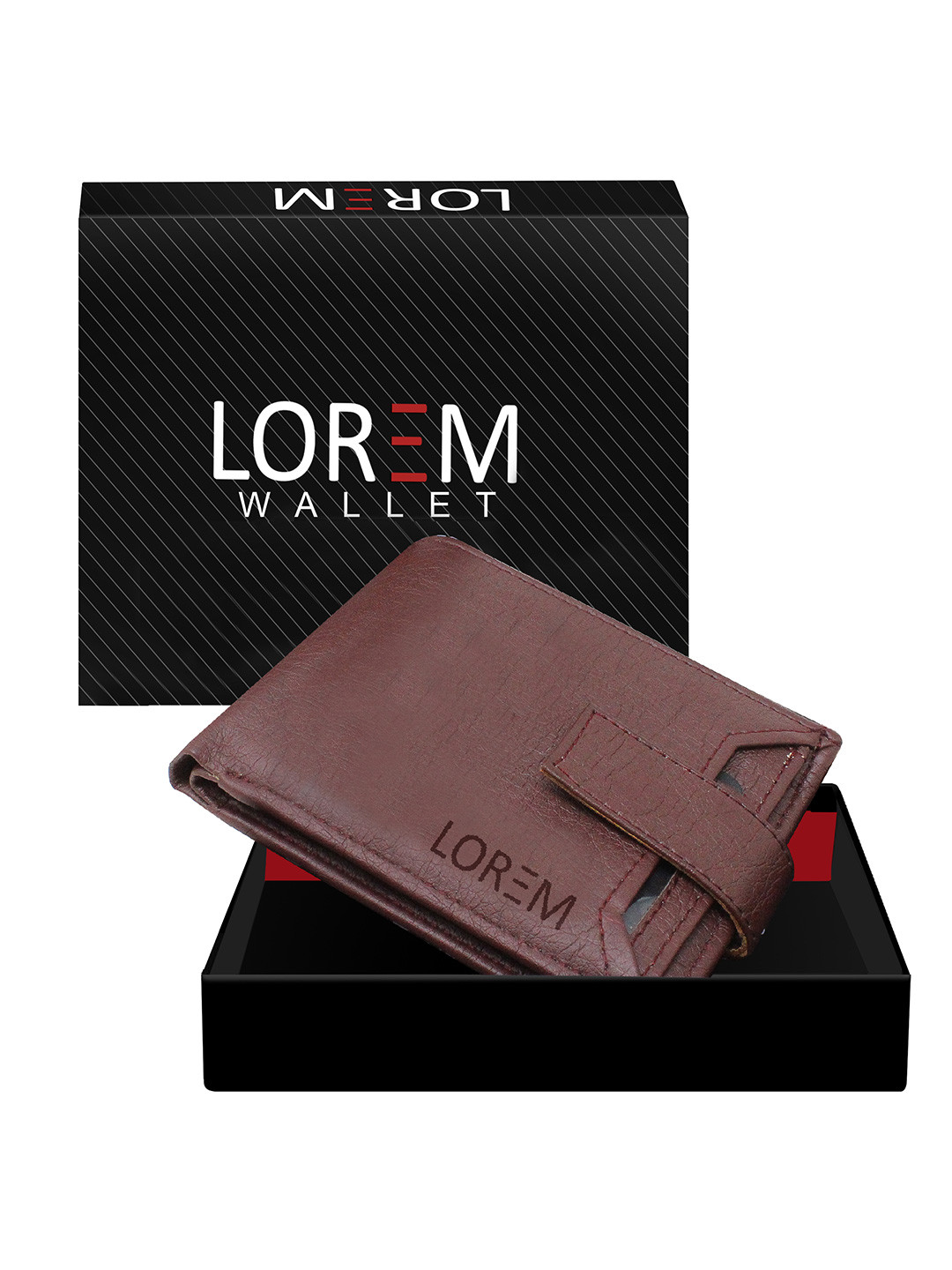 LOREM Men Textured Button Two Fold Wallet