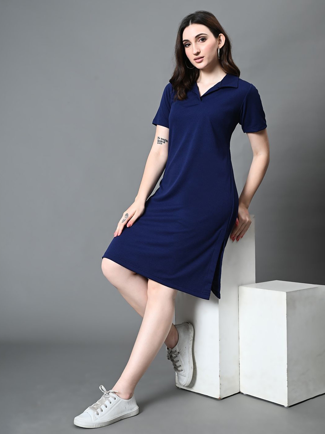 Buy The Roadster Lifestyle Co. Shirt Collar T Shirt Dress Dresses for Women 30151681 Myntra