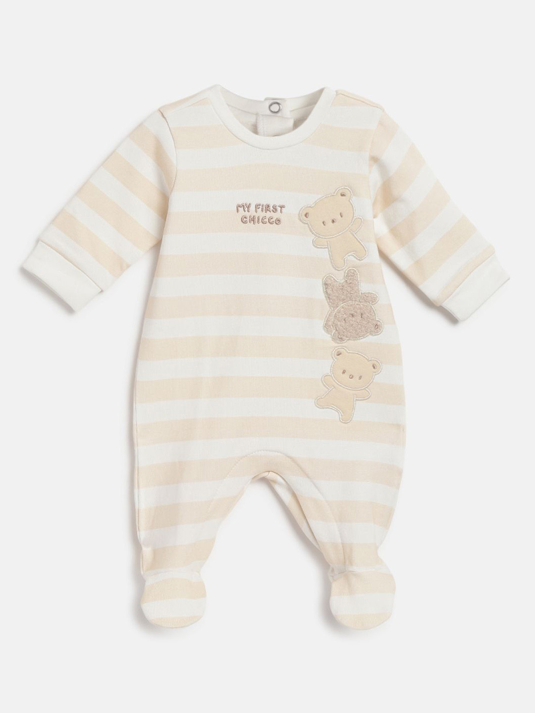 Chicco Unisex Kids Striped  Leg Opening Babysuit