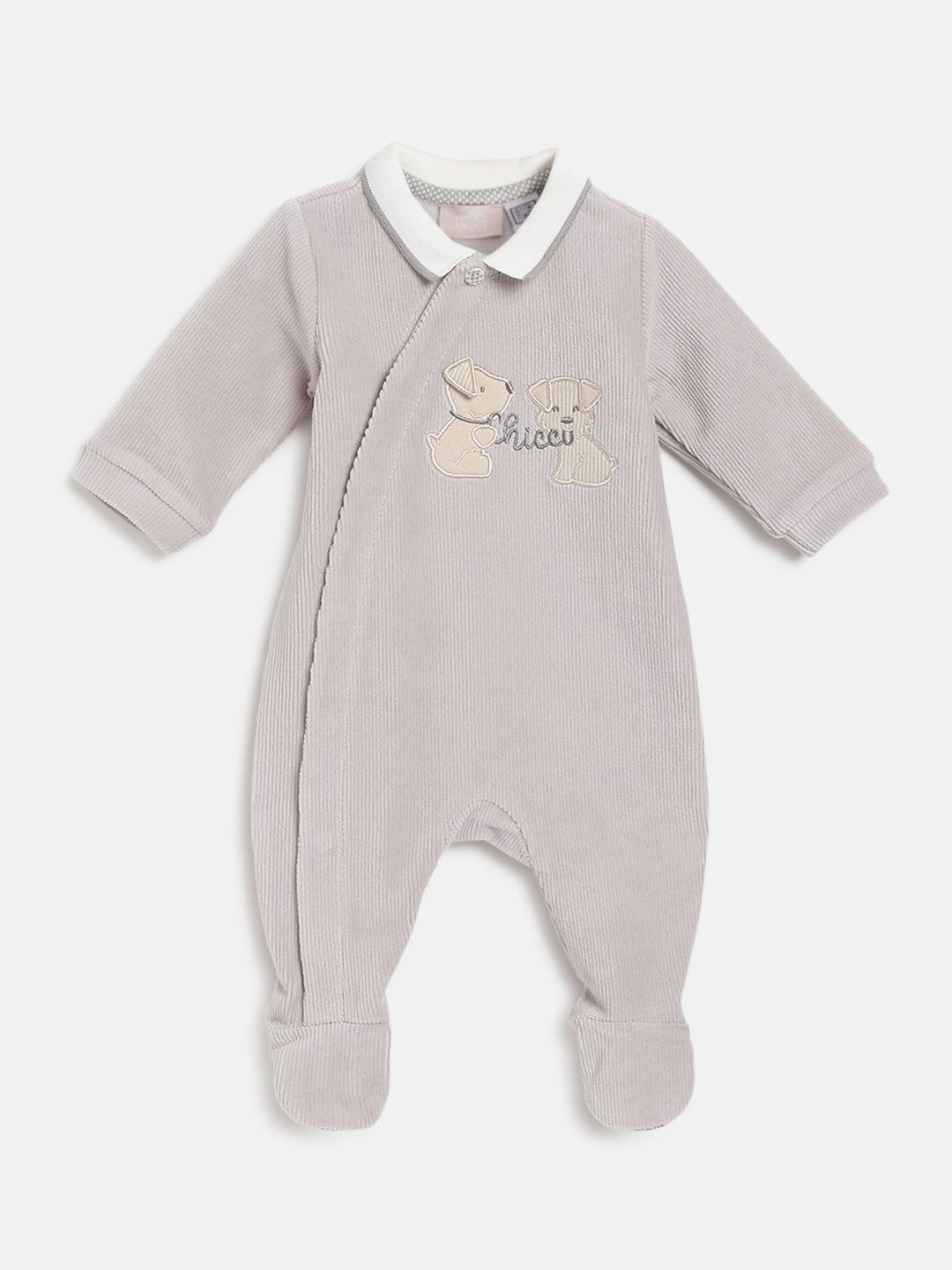 Chicco Boys   Applique Front Opening Embroidered Sleepsuit