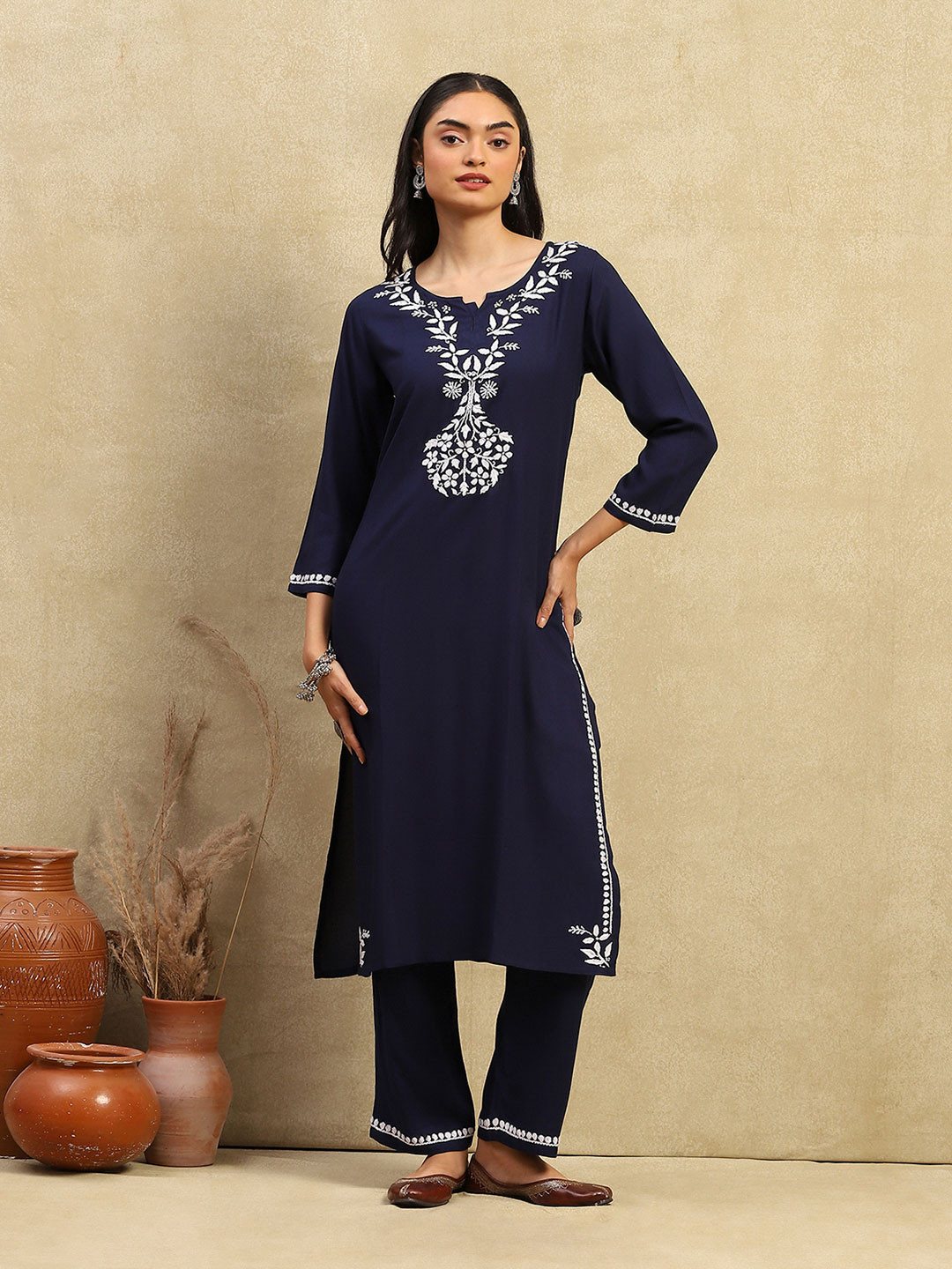 House of Chikankari Chikankari Woven Kurta Set