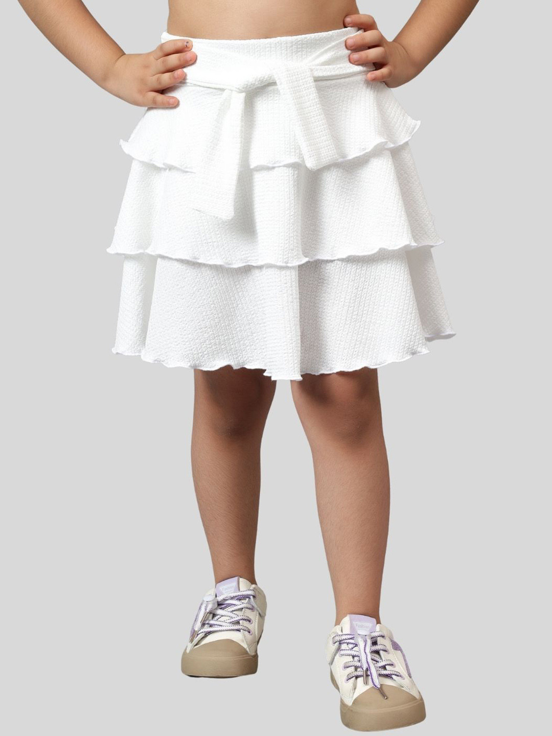 BAESD Girls Knee-Length Flared Layered Skirt