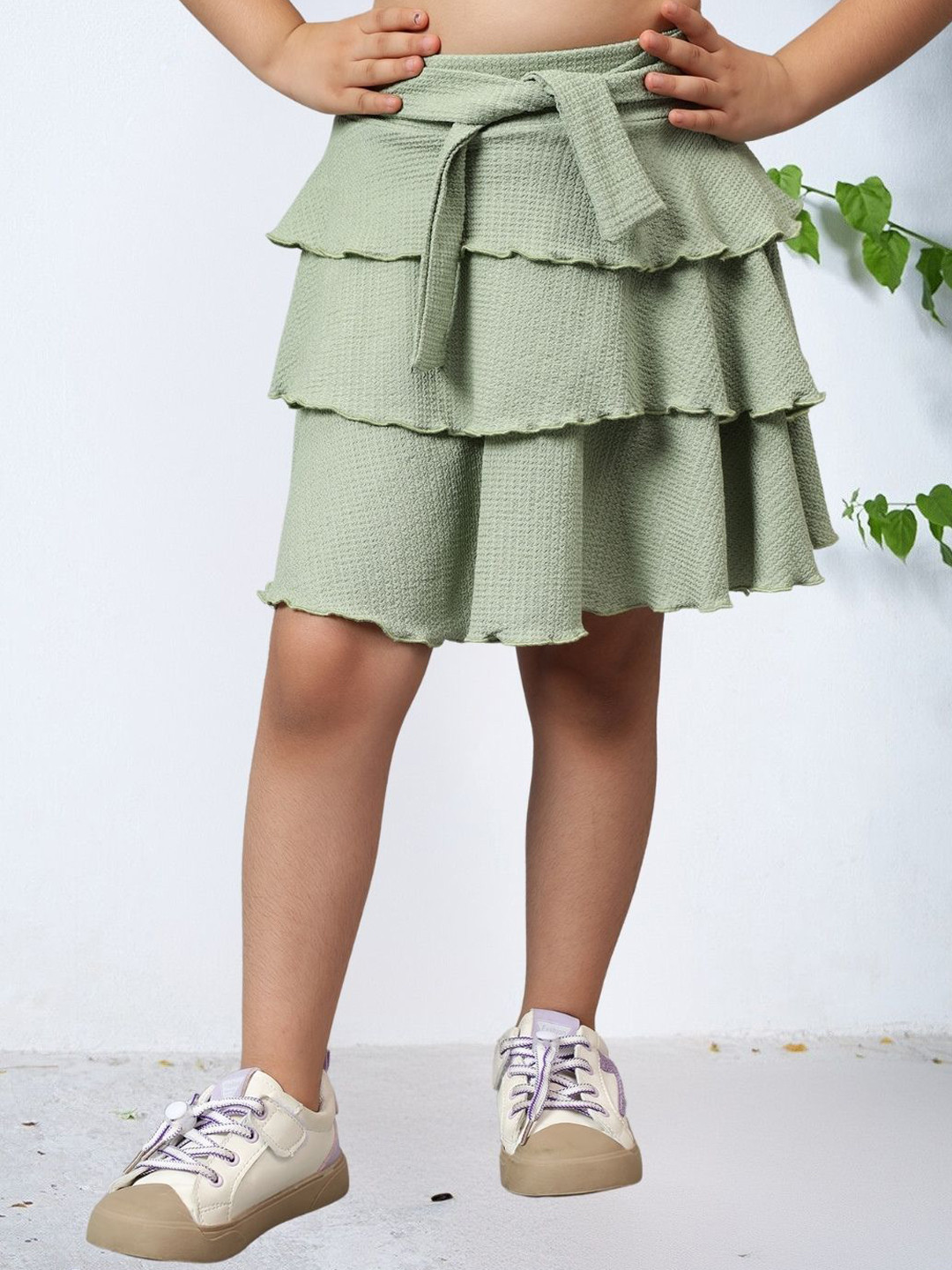 BAESD Girls Layer Flared Knee Length Skirt