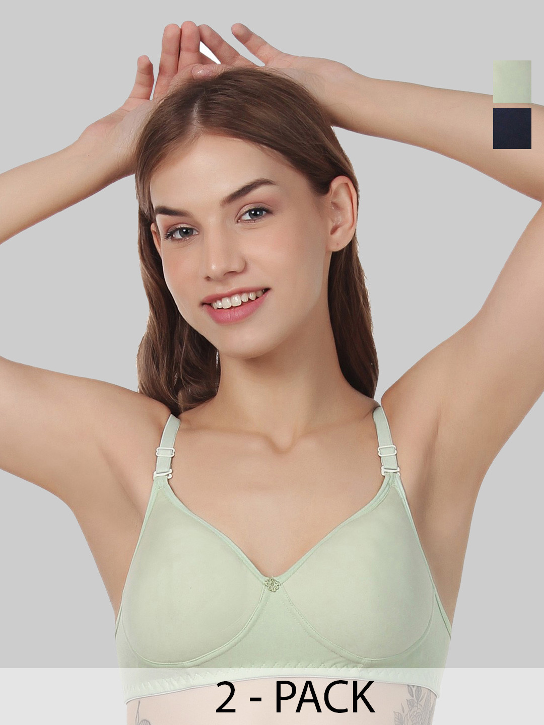 Designer Bugs Women Bra Medium Coverage Lightly Padded (Pack Of 2)