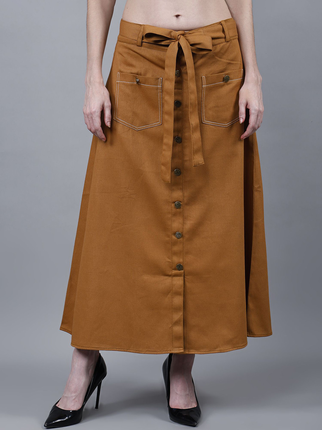 Codaisy Women Pure Cotton A-Line Maxi Skirt