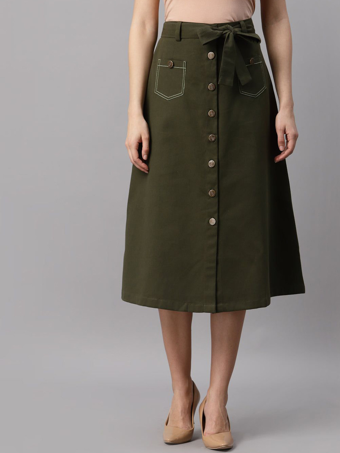 Codaisy Pure Cotton A-Line Maxi Skirt