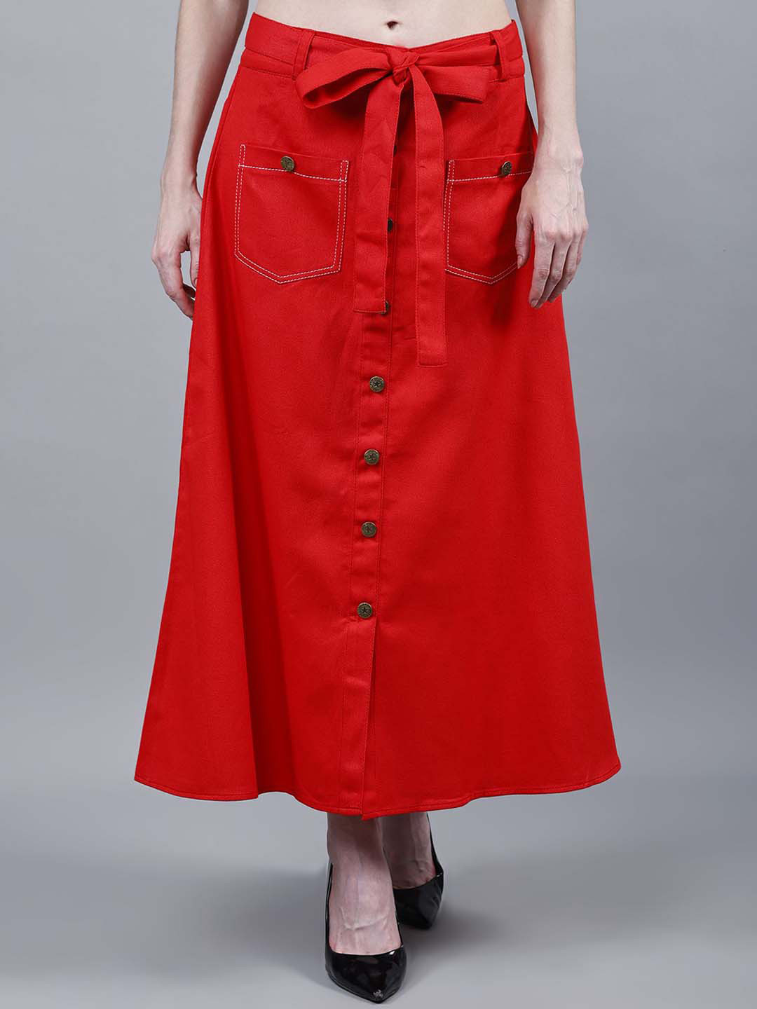 Codaisy Women Straight Pure Cotton A-Line Maxi Skirt