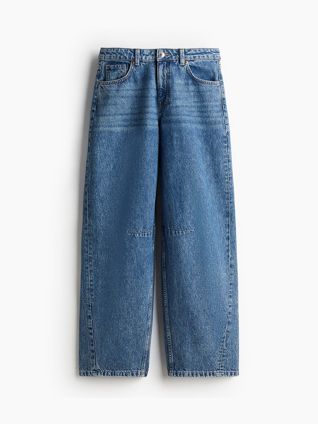 H&M Women Barrel Slash Knee Light Fade Jeans